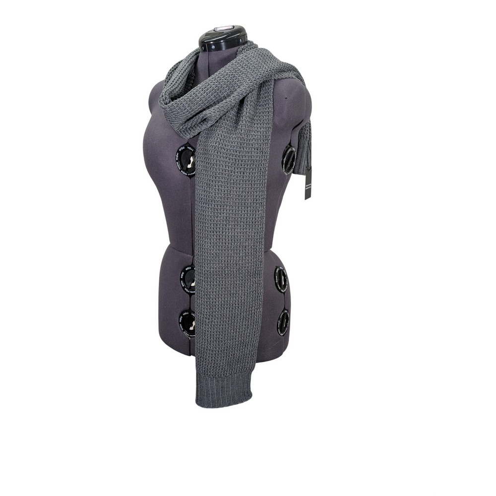 Two Blind Brothers Waffle‎ Knit Scarf Unisex Gray Winter Cozy Ethical New